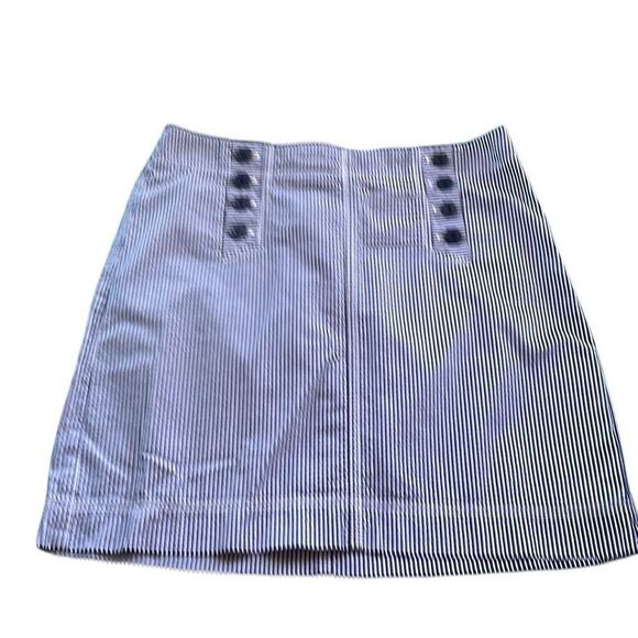Talbots, navy and white striped mini skirt size 8 - Picture 1 of 3